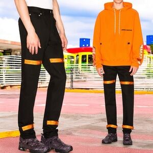 HERON PRESTON: Untreated Tape Denim Pants